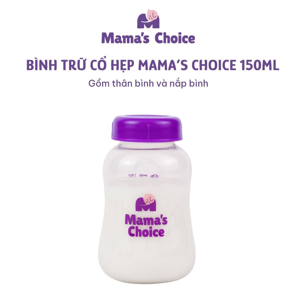 Bình Trữ Sữa Cổ Hẹp Mama's Choice 150ml–240ml, Bình Đựng Sữa Tương Thích Máy Hút Sữa Medela, Unimom, Real Bubee, Ameda