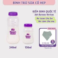 Bình Trữ Sữa Cổ Hẹp Mama's Choice 150ml–240ml, Bình Đựng Sữa Tương Thích Máy Hút Sữa Medela, Unimom, Real Bubee, Ameda