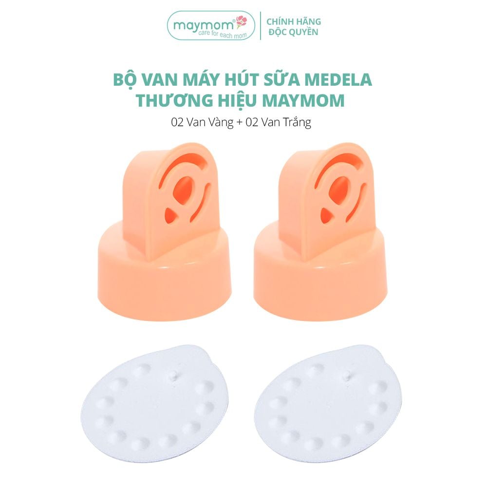 Bộ Van Trắng Van Vàng Maymom Dùng Cho Máy Hút Sữa Medela Pump, Harmony, Swing, Mini Electric, Symphony