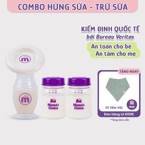 Cốc Hứng Sữa Bình Trữ Sữa Mama's Choice, Combo Hứng Sữa Trữ Sữa Tiện Lợi Cho Mẹ, Kiểm Định An Toàn Cho Bé