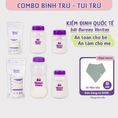Combo Bình Trữ Sữa và Túi Trữ Sữa Mama’s Choice, Bảo Quản và Đựng Sữa Mẹ, Kiểm Định An Toàn Quốc Tế Bureau Veritas
