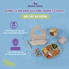 Bộ Ăn Dặm Cho Bé Thương Hiệu Mama's Choice, Combo Bát-Khay-Yếm-Thìa-Cốc Silicone Cao Cấp