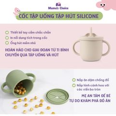 Bộ Ăn Dặm Cho Bé Thương Hiệu Mama's Choice, Combo Bát-Khay-Yếm-Thìa-Cốc Silicone Cao Cấp