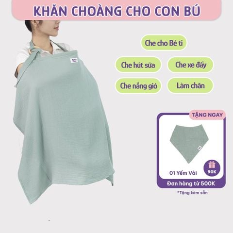 Khăn Choàng Cho Bé Bú Mama's Choice, Chất Liệu Vải Muslin Cao Cấp Mềm Mại Thoáng Khí và Độ Bền Cao