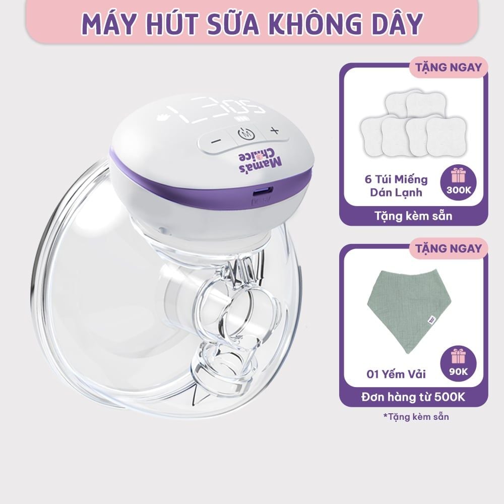 Máy Hút Sữa Không Dây Mama's Choice, Vắt Sữa Rảnh Tay Mọi Lúc Mọi Nơi, Pin Sạc Tiện Lợi, BH 1 Đổi 1 Mới 12 Tháng