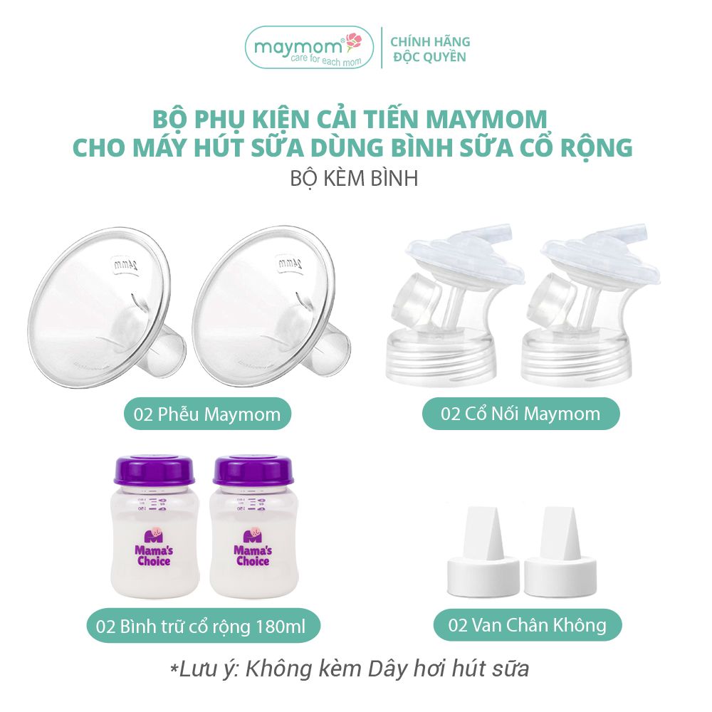 Phụ Kiện Hút Sữa Cải Tiến Thương hiệu Maymom Cho Máy Spectra, Avent, Fazt, Rozabi, Size Phễu 10-32mm