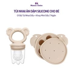 Túi Nhai Ăn Dặm Mama's Choice Cho Bé, Núm Nhai Hoa Quả Chống Hóc, Tặng Kèm 3 Size Núm Phù Hợp Bé Từ 4 Tháng Tuổi