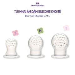 Túi Nhai Ăn Dặm Mama's Choice Cho Bé, Núm Nhai Hoa Quả Chống Hóc, Tặng Kèm 3 Size Núm Phù Hợp Bé Từ 4 Tháng Tuổi