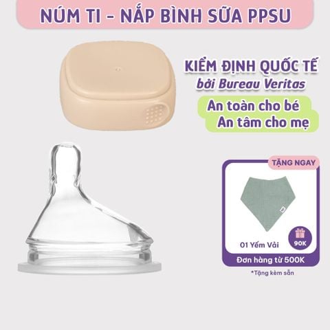 Nắp Bình và Núm Ti Bình Sữa PPSU Cap Cấp Mama's Choice Nhiều Phân Loại Núm