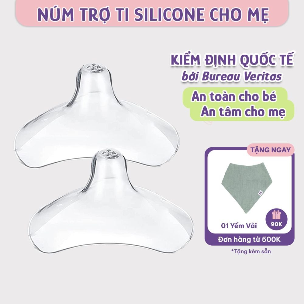 Núm Trợ Ti Mama's Choice, Trợ Ty Silicone Siêu Mềm Giúp Mẹ Cho Bé Bú Dễ Dàng