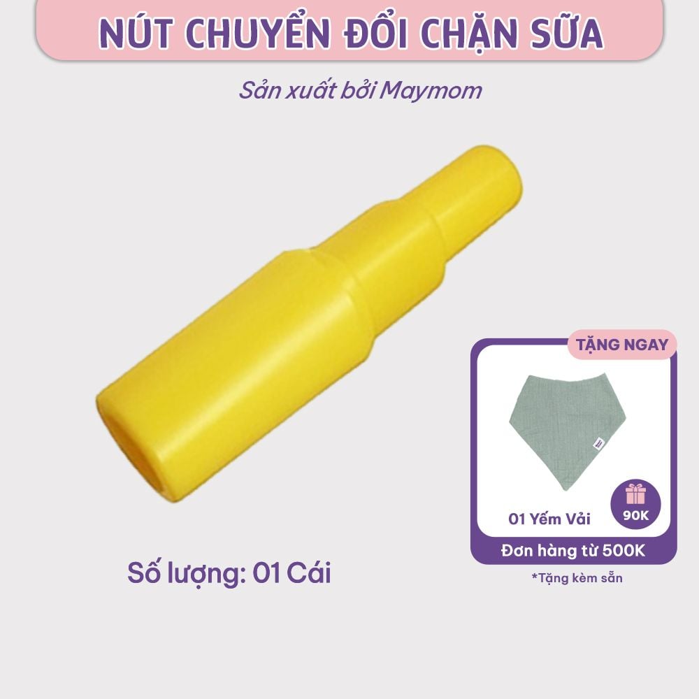 Nút Chuyển Đổi Maymom, Giúp Chặn Sữa Ngắn Thành Chặn Sữa Dài, Kết Nối Được Với Cổ Nối Phễu Cổ Hẹp (1 cái)