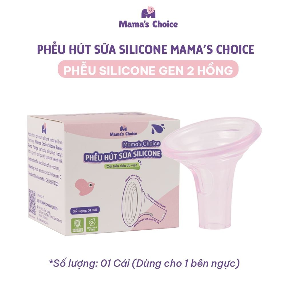 Phễu Hút Sữa Silicone Công Thái Học Mama's Choice, Silicone Bạch Kim Siêu Mềm Tăng Hiệu Quả Hút Sữa Kích Sữa