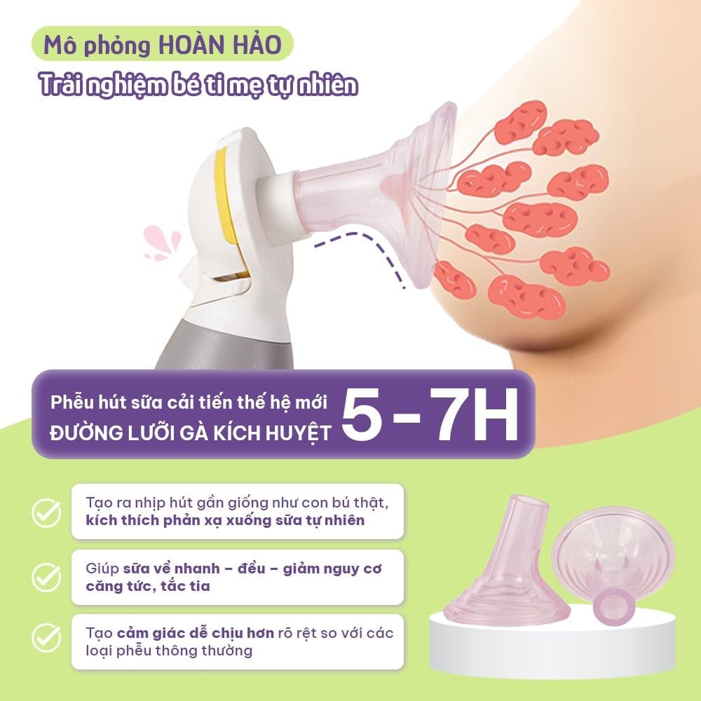 Phễu Hút Sữa Silicone Công Thái Học Mama's Choice, Silicone Bạch Kim Siêu Mềm Tăng Hiệu Quả Hút Sữa Kích Sữa
