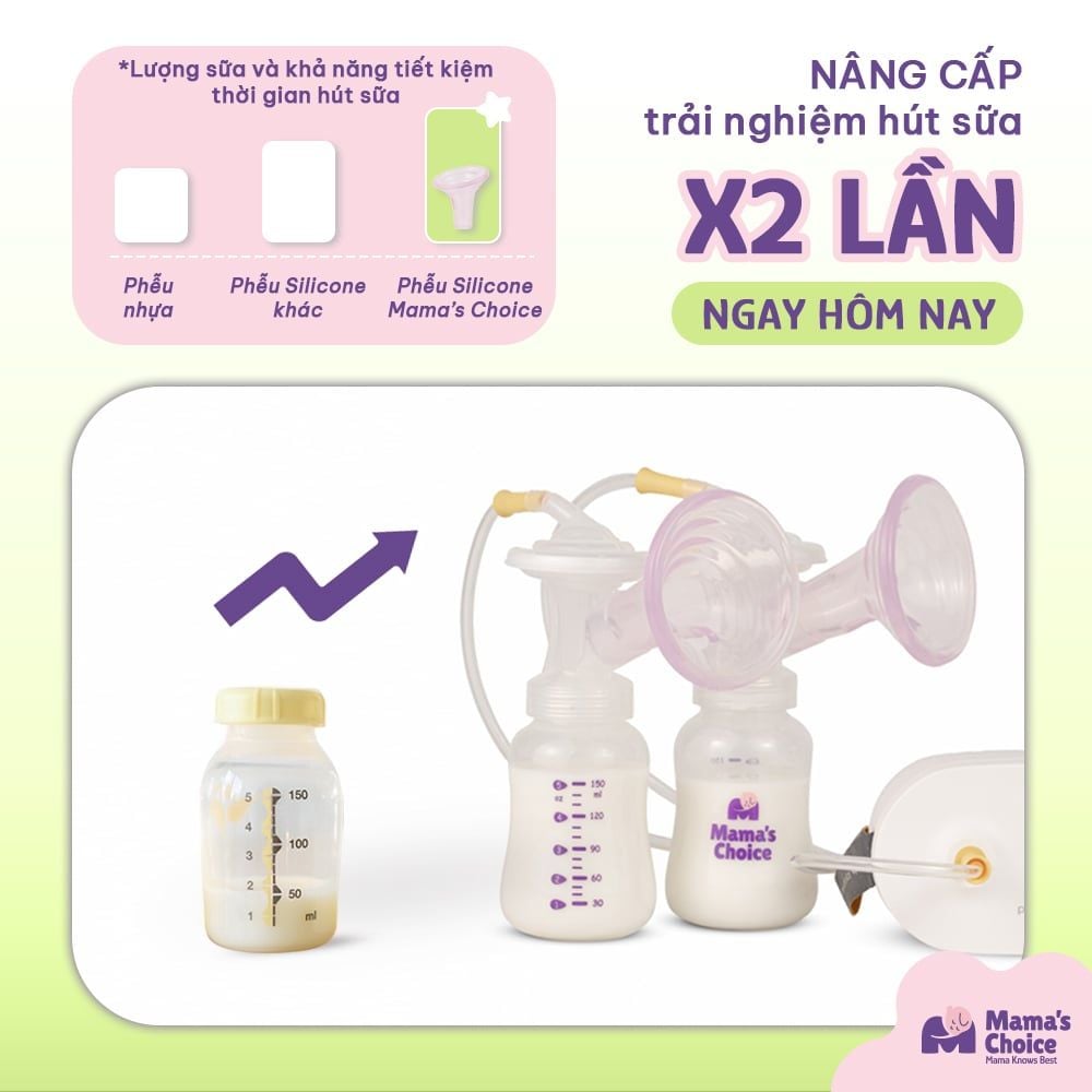 Phễu Hút Sữa Silicone Công Thái Học Mama's Choice, Silicone Bạch Kim Siêu Mềm Tăng Hiệu Quả Hút Sữa Kích Sữa
