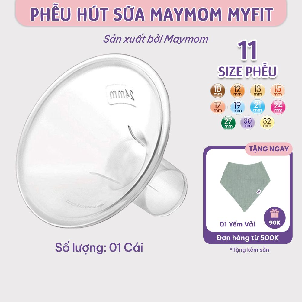 Phễu Hút Sữa Maymom Myfit, Phụ Kiện Thay Thế Máy Vắt Sữa Medela, Spectra, Avent, Unimom, Rozabi, Cimilre (1 cái)