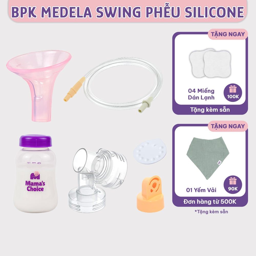 Bộ Phụ Kiện Máy Hút Sữa Medela Swing, Phễu Hút Sữa Silicone Êm Ái và Hiệu Quả, Nhiều Lựa Chọn Size Phễu Hút Sữa