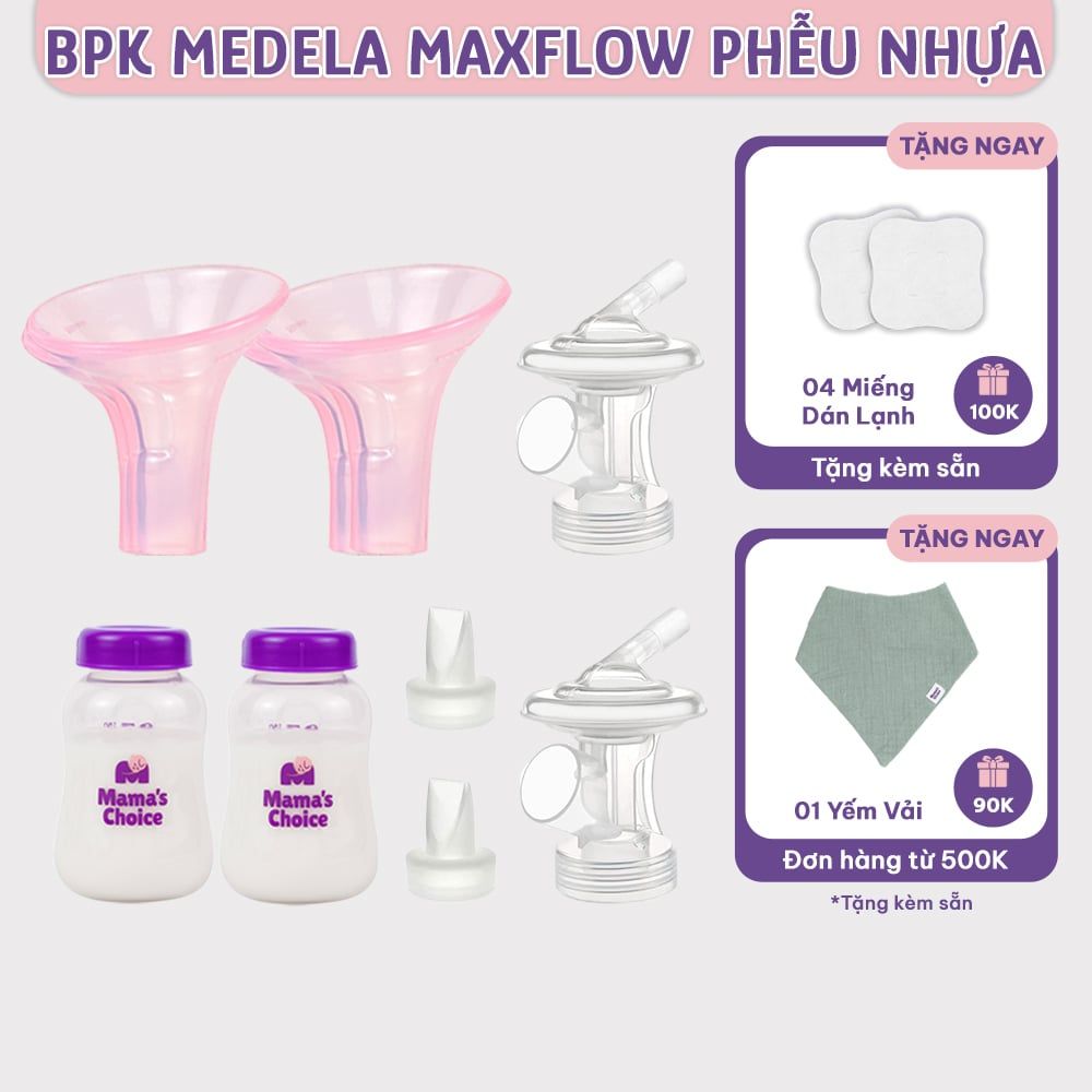 Bộ Phụ Kiện Hút Sữa Phễu Silicone Cho Máy Medela MaxFlow, Swing Maxi, Freestyle, Sonata, Freestyle Flex, Nhiều Size Phễu