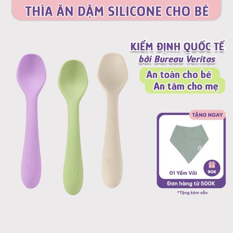 Thìa Ăn Dặm Silicone Mama's Choice, Chất Liệu Mềm Mại và An Toàn Kiểm Định Quốc Tế Bureau Veritas