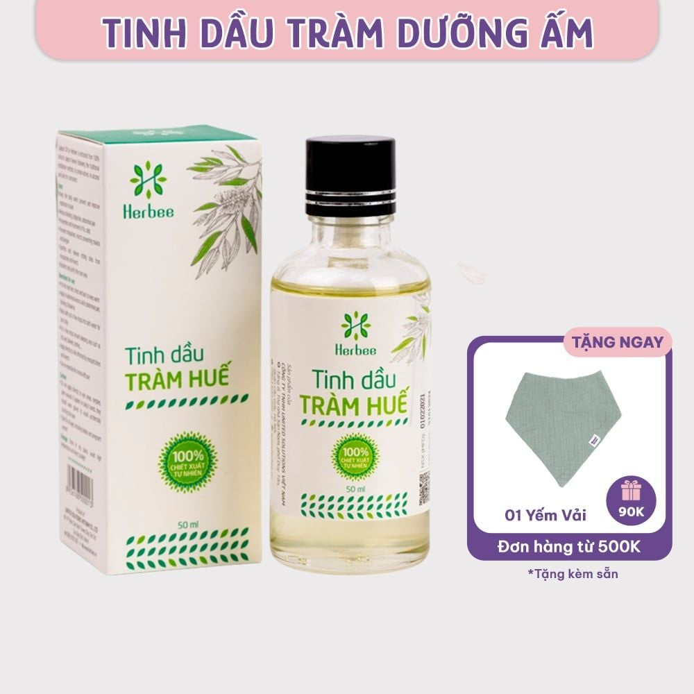 Dầu Tràm Cho Bé Sơ Sinh Thương Hiệu Herbee, Giữ Ấm Phòng Ho Chống Muỗi Côn Trùng, Chiết Xuất Nguyên Chất Từ Lá Tràm Huế