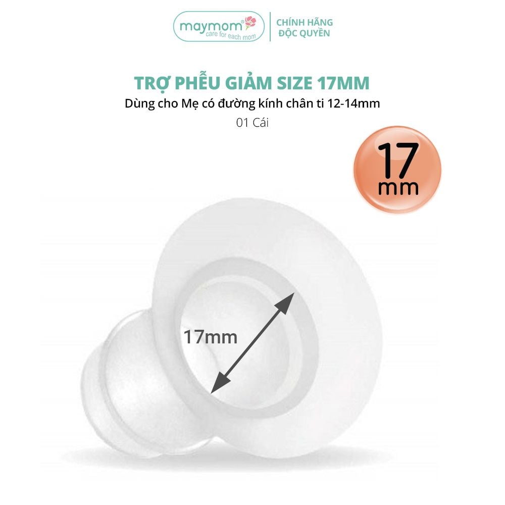 Trợ Phễu Maymom Size 13-15-17-19-21mm, Đệm Giảm Hạ Size Phễu Hút Sữa, Cup Vắt Sữa, Chất Liệu Silicone Êm Ái và An Toàn