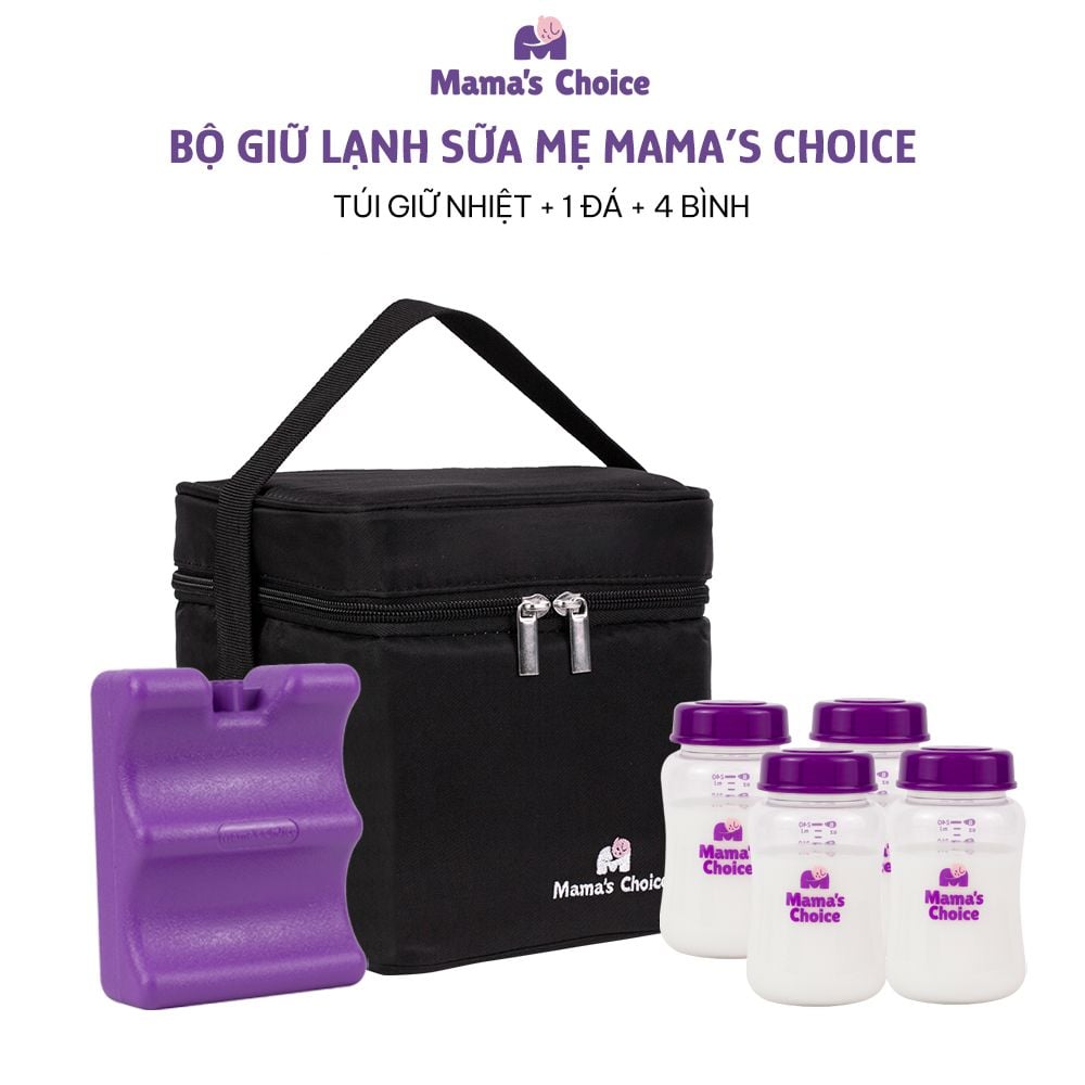 Trọn Bộ Giữ Lạnh Sữa Mẹ Mama’s Choice, Bảo Quản Sữa Mẹ, Đựng và Giữ Ấm Đồ Ăn Cho Bé, Chất Liệu Cao Cấp 4 Lớp Dày Dặn