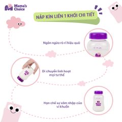 Bình Trữ Sữa Cổ Hẹp Mama's Choice 150ml–240ml, Bình Đựng Sữa Tương Thích Máy Hút Sữa Medela, Unimom, Real Bubee, Ameda