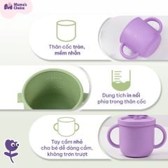 Cốc Tập Uống Silicone Mama's Choice, Thiết Kế Thông Minh Với Ống Hút và Tay Cầm Chắc Chắn