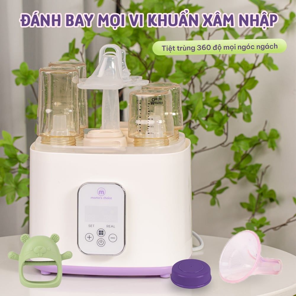 Máy Tiệt Trùng Sấy Khô và Hâm Sữa Mama’s Choice, Hâm Sữa Nhanh Chóng 2 Bình Cùng Lúc