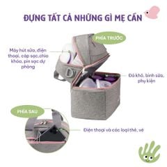 Balo Bỉm Sữa Giữ Nhiệt Mama’s Choice Đa Năng, Giữ Nhiệt Bình Sữa, Đựng Đồ Cho Mẹ Bé, Thiết Kế 2 Tầng, Chất Liệu Cao Cấp