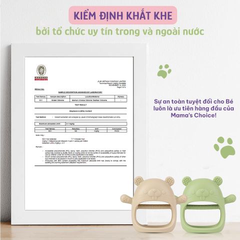 Gặm Nướu Mama's Choice Cao Cấp Cho Bé, Kiểm Định An Toàn Quốc Tế, Chất Liệu Silicone Bạch Kim, Có Hộp Bảo Quản