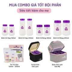 Bình Trữ Sữa Cổ Rộng Mama's Choice 180ml–240ml, Tương Thích Máy Hút Sữa Spectra, Avent, Fatz, Rozabi, Cimilre, BioHealth