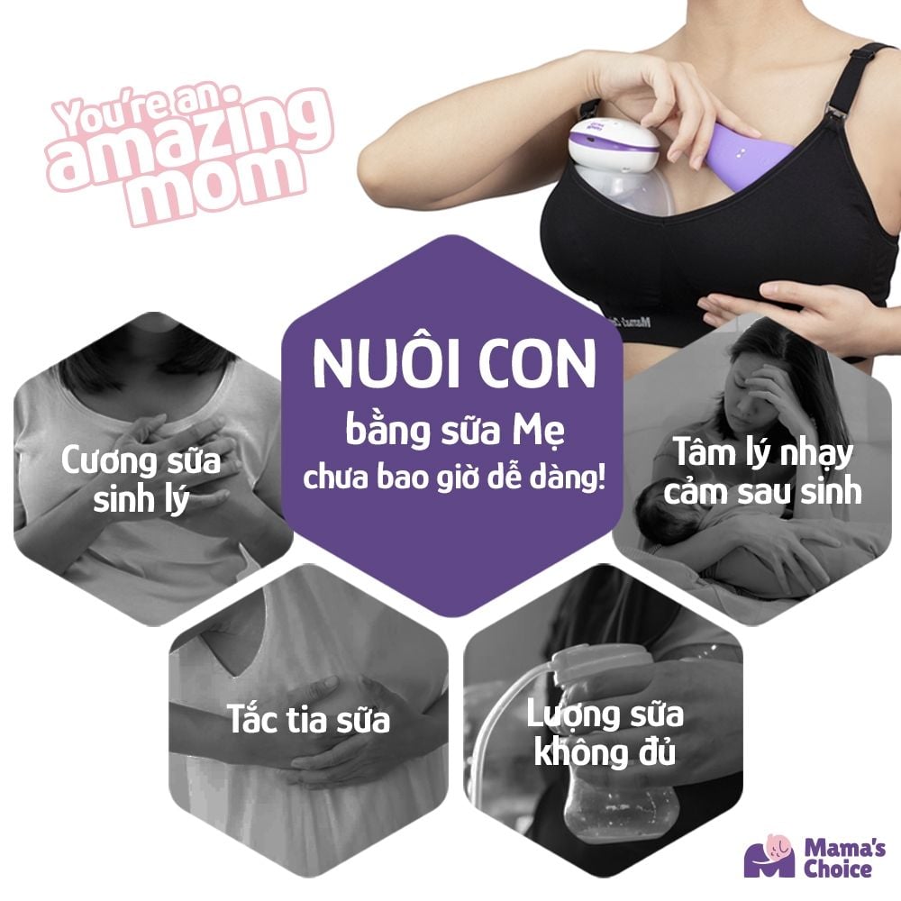 Máy Thông Tắc Tia Sữa Mama's Choice, Hỗ Trợ Kích Sữa và Phản Xạ Xuống Sữa Nhanh, 10 Chế Độ Massage Êm Ái Hiệu Quả