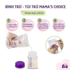 Combo Bình Trữ Sữa và Túi Trữ Sữa Mama’s Choice, Bảo Quản và Đựng Sữa Mẹ, Kiểm Định An Toàn Quốc Tế Bureau Veritas