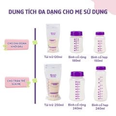 Combo Bình Trữ Sữa và Túi Trữ Sữa Mama’s Choice, Bảo Quản và Đựng Sữa Mẹ, Kiểm Định An Toàn Quốc Tế Bureau Veritas
