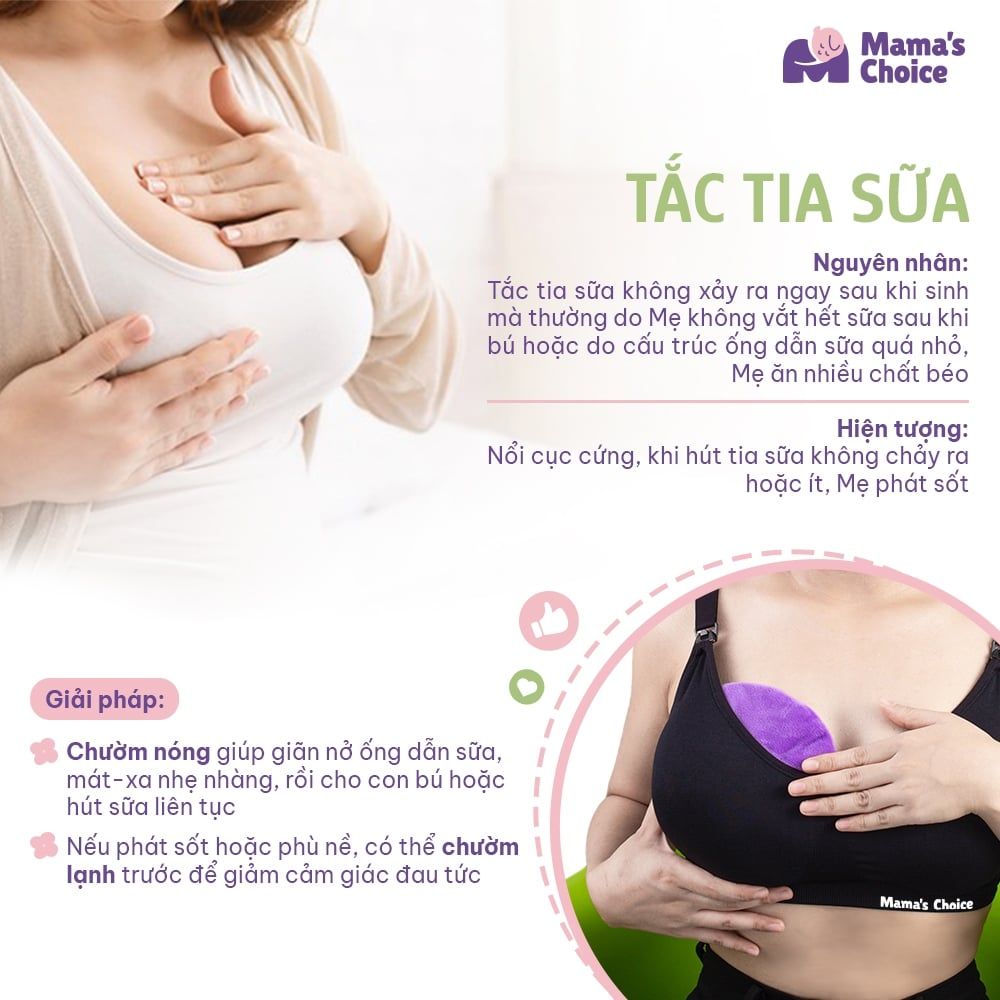 Túi Chườm Ngực Mama's Choice, Chườm Nóng Lạnh Giúp Mẹ Thông Tắc Tia Sữa, Kích Sữa, Giảm Đau Ti Hiệu Quả, Hộp 2 Túi