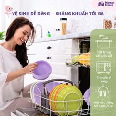 Bát Ăn Dặm Silicone Mama's Choice Cao Cấp, Đế Hít Chống Trượt Đổ Giúp Bé Ăn Dặm Dễ Dàng, Kiểm Định An Toàn Quốc Tế