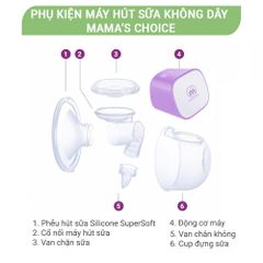 Phụ Kiện Máy Hút Sữa Mama’s Choice Cloudie, Bộ Cup Dành Cho Hút Sữa Máy Hút Sữa Rảnh Tay Không Dây Cloudie