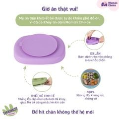 Khay Ăn Dặm Silicone Mama's Choice, Giúp Bé Ăn Dặm Dễ Dàng Với Thiết Kế Đặc Biệt Đế Hít Chống Trượt Đổ và Nắp Đậy