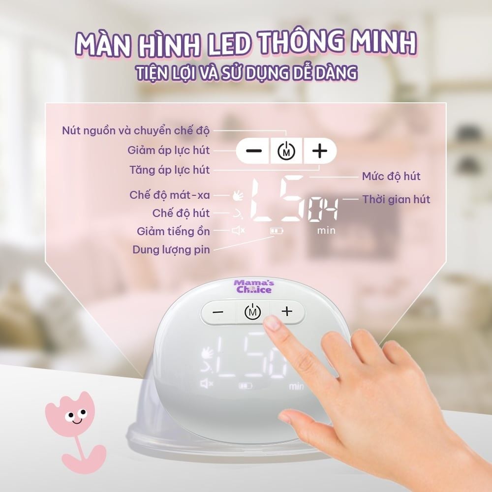 Máy Hút Sữa Không Dây Mama's Choice, Vắt Sữa Rảnh Tay Mọi Lúc Mọi Nơi, Pin Sạc Tiện Lợi, BH 1 Đổi 1 Mới 12 Tháng