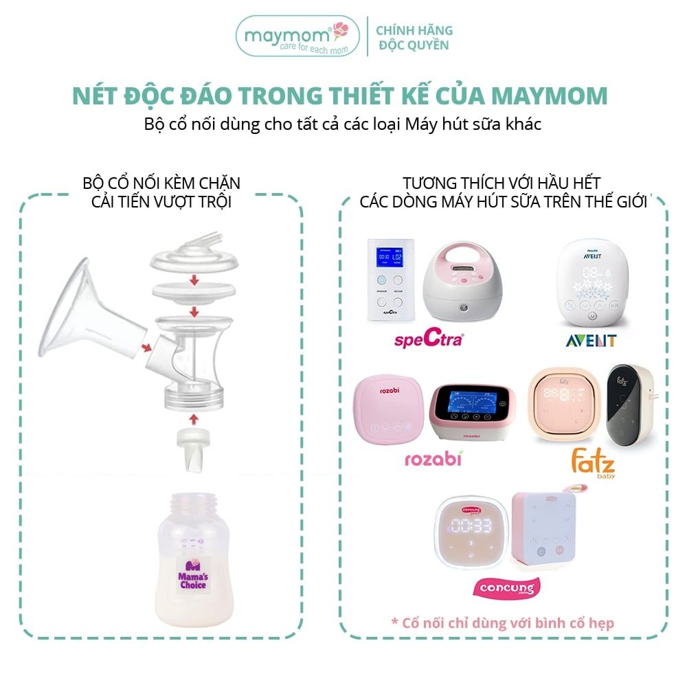 Cổ Nối Máy Hút Sữa Medela 5 Chi Tiết Thương Hiệu Maymom, Tương Thích Máy Medela MaxFlow, Freestyle, SwingMaxi, Sonata