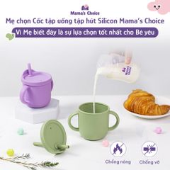 Cốc Tập Uống Silicone Mama's Choice, Thiết Kế Thông Minh Với Ống Hút và Tay Cầm Chắc Chắn