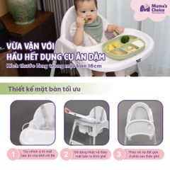 Ghế Ăn Dặm Mama's Choice, Ghế Cho Bé Tập Ăn Dặm, Kiểu Dáng Chắc Chắn Dễ Tháo Lắp và Vệ Sinh