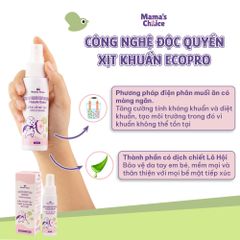 Xịt Khử Khuẩn EcoPro Mama's Choice, Xịt Khuẩn Đồ Dùng Cho Bé, Bình Sữa Núm Ti Giả, Bảo Vệ Bé Yêu An Toàn