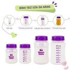 Bình Trữ Sữa Cổ Rộng Mama's Choice 180ml–240ml, Tương Thích Máy Hút Sữa Spectra, Avent, Fatz, Rozabi, Cimilre, BioHealth