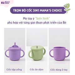 Cốc Tập Uống Silicone Mama's Choice, Thiết Kế Thông Minh Với Ống Hút và Tay Cầm Chắc Chắn