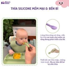 Thìa Ăn Dặm Silicone Mama's Choice, Chất Liệu Mềm Mại và An Toàn Kiểm Định Quốc Tế Bureau Veritas