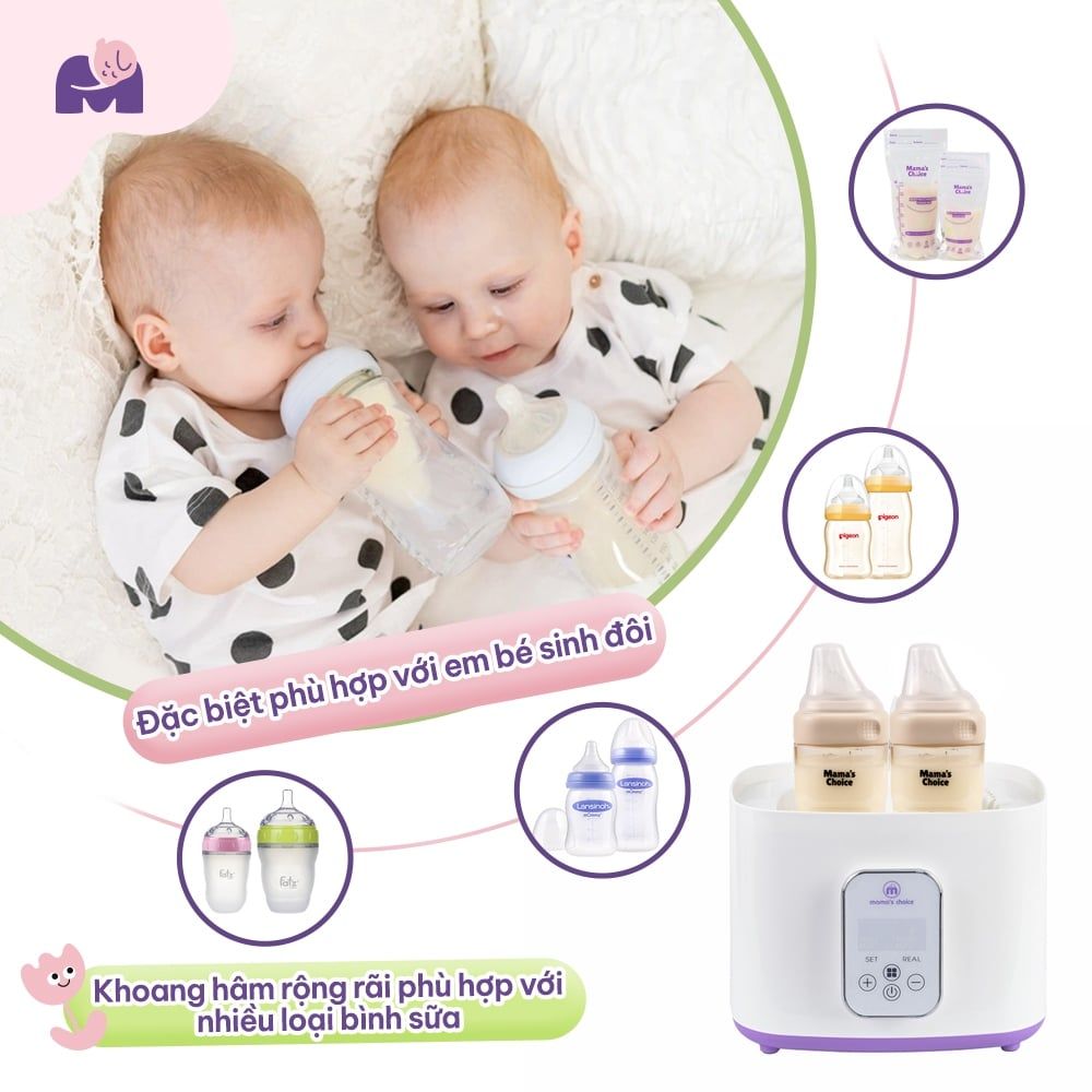 Máy Tiệt Trùng Sấy Khô và Hâm Sữa Mama’s Choice, Hâm Sữa Nhanh Chóng 2 Bình Cùng Lúc