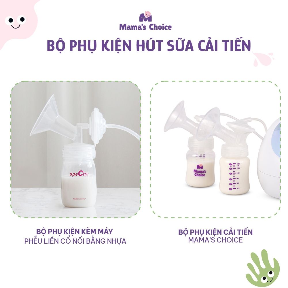 Phụ Kiện Hút Sữa Cải Tiến Phễu Silicone Cho Máy Spectra, Avent, Fazt, Rozabi, Vắt Sữa Êm Ái, Kiểm Định An Toàn Quốc Tế