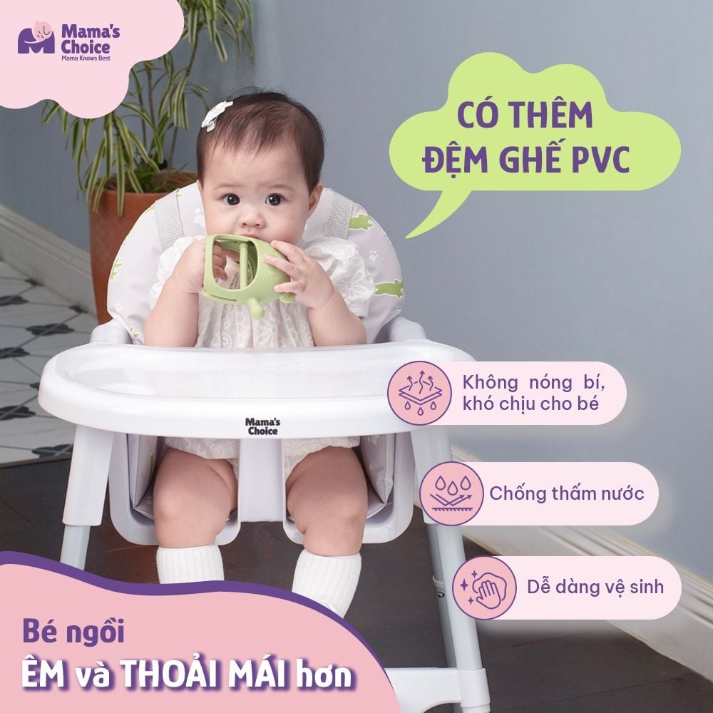 Ghế Ăn Dặm Mama's Choice, Ghế Cho Bé Tập Ăn Dặm, Kiểu Dáng Chắc Chắn Dễ Tháo Lắp và Vệ Sinh