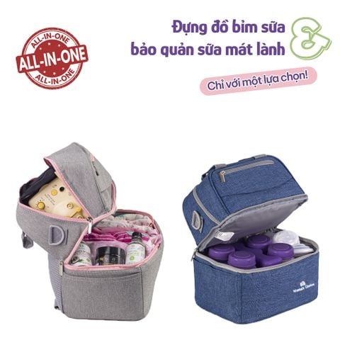 Balo Bỉm Sữa Mama’s Choice, Giữ Lạnh Sữa Mẹ Lên Đến 14h, Giữ Ấm Thức Ăn Cho Mẹ và Bé, Thiết Kế Thời Trang